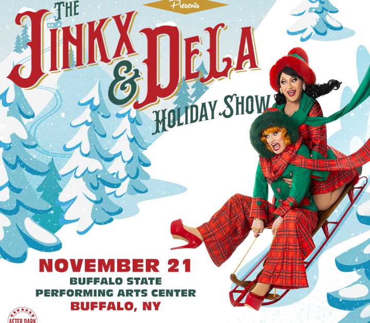 Graphic promoting Jinkx and Dela Holiday Show