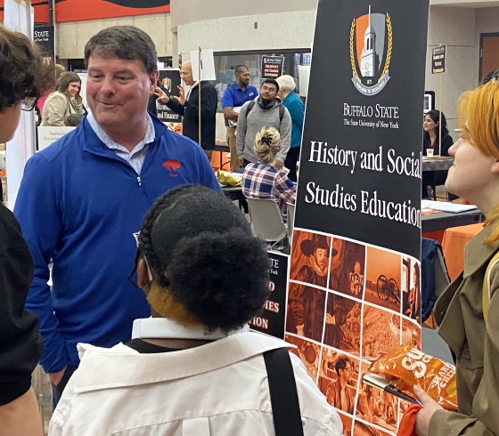 Students attend the Buffalo State University Major and Minor Fair.