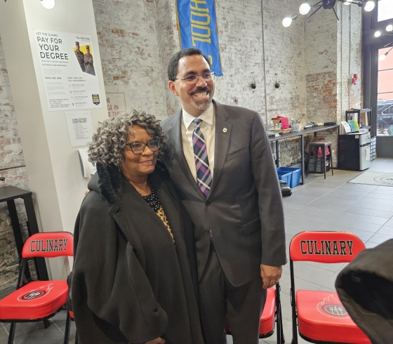 Buffalo State University Interim President Bonita R. Durand, Ph.D., and SUNY Chancellor John B. King, Jr.
