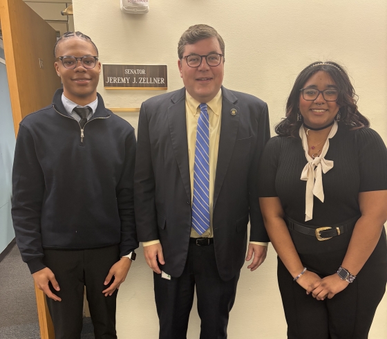 Traesyh Wrensford with Senator Jeremy Zellner