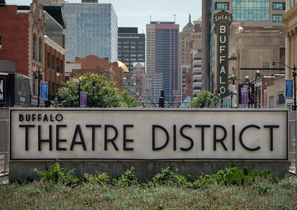Theater District sign in Downtown Buffalo