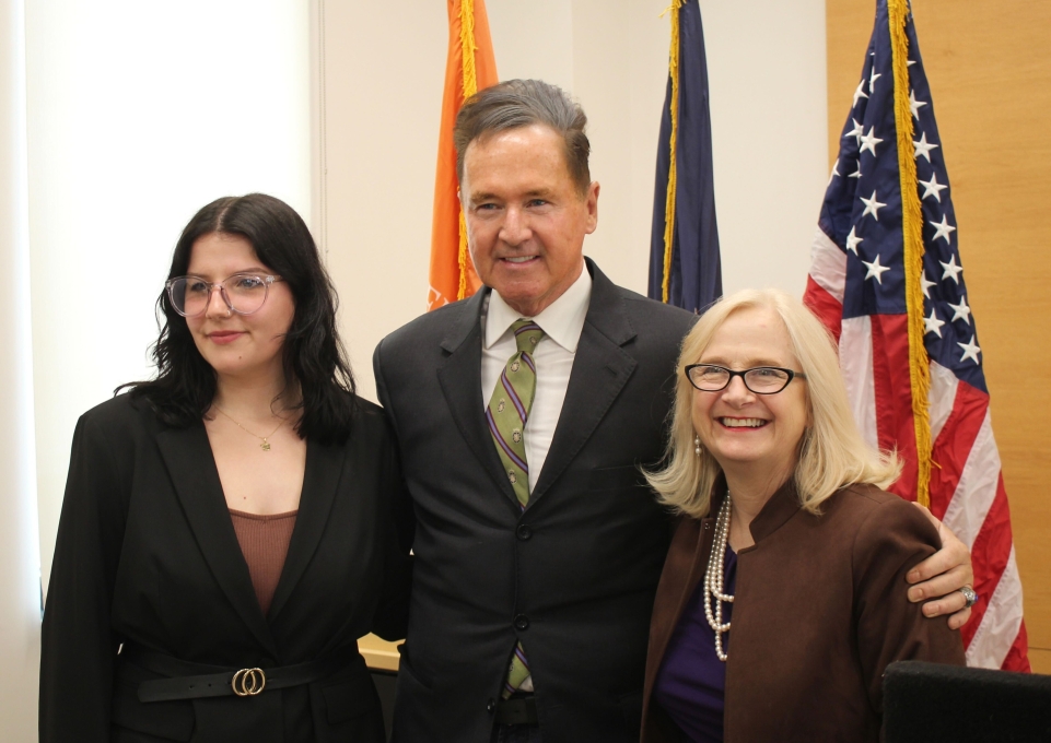 Brian Higgins with Sue McCartney and unidentified woman