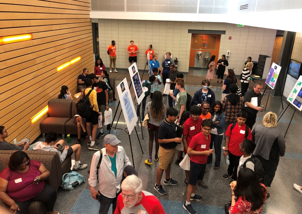 Overhead view of the crowd at the GenCyber conference June 3