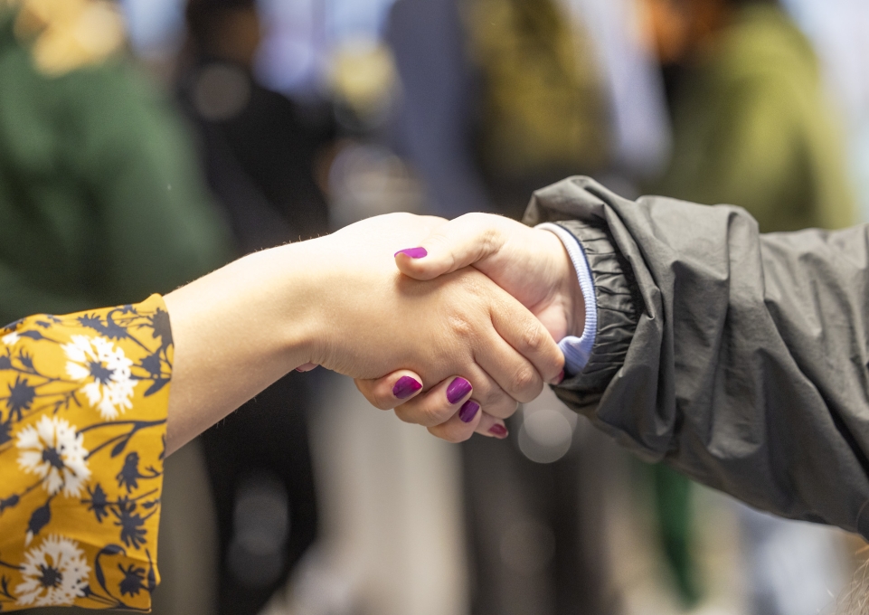 Two people shaking hands