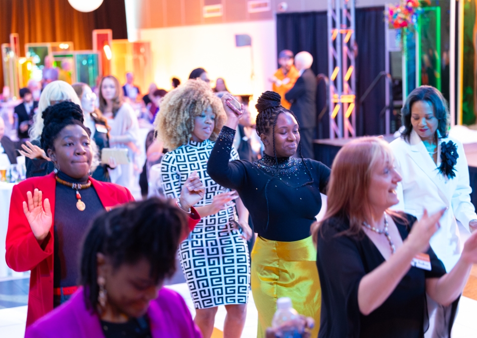 A group of women dancing