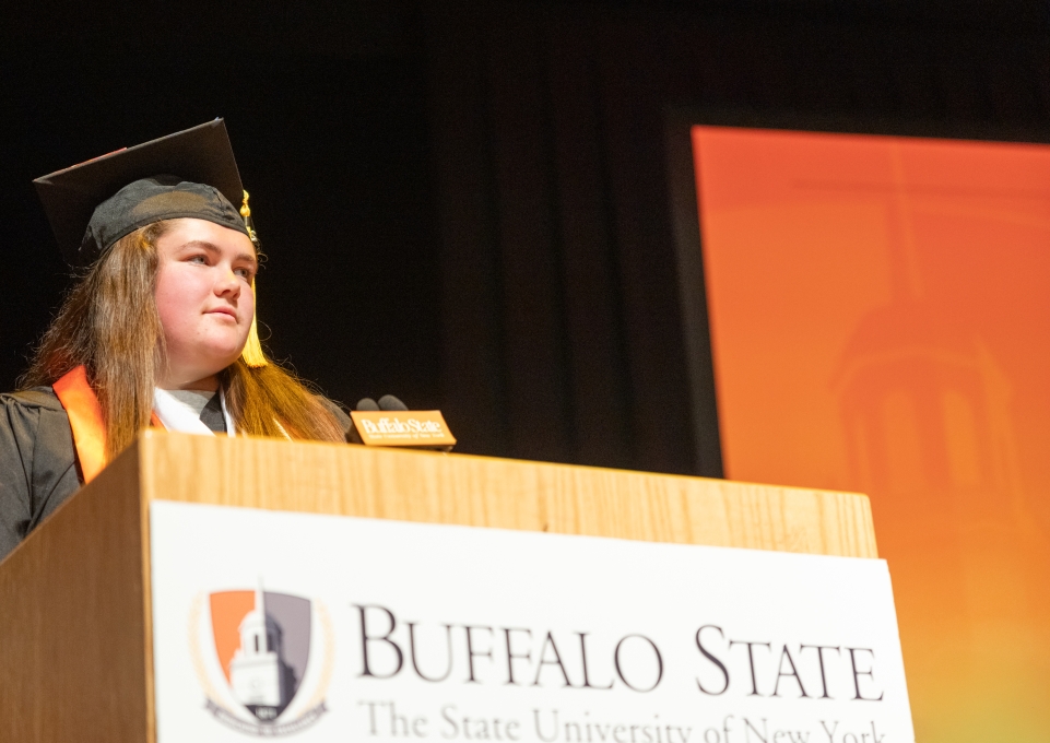 Samantha Kaufman at podium